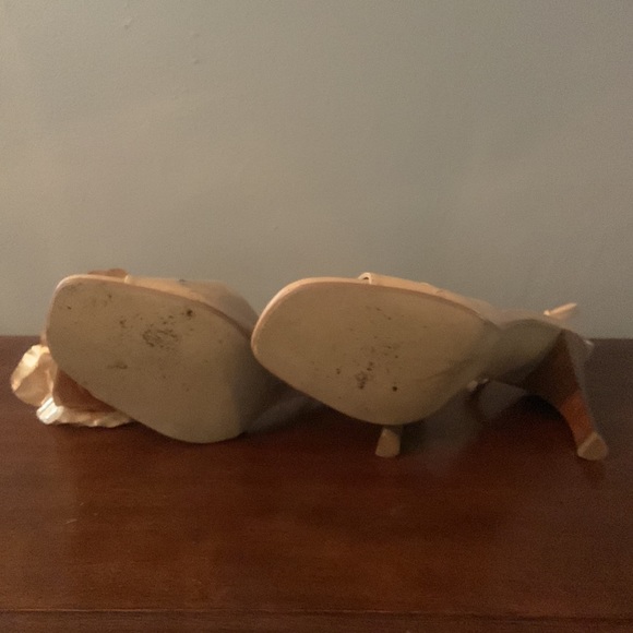 COLIN STUART Genuine beige leather square toe, 4 in wooden heel sandals Sz 7 1/2 - Picture 4 of 4